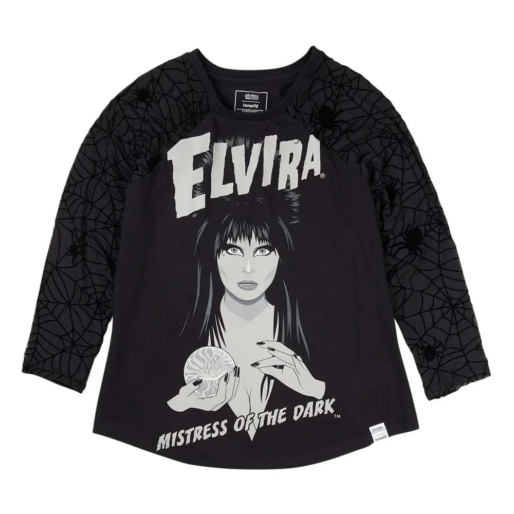 Elivira by Loungefly Tee T-Shirt Unisex Shirred Raglan Size S Loungefly