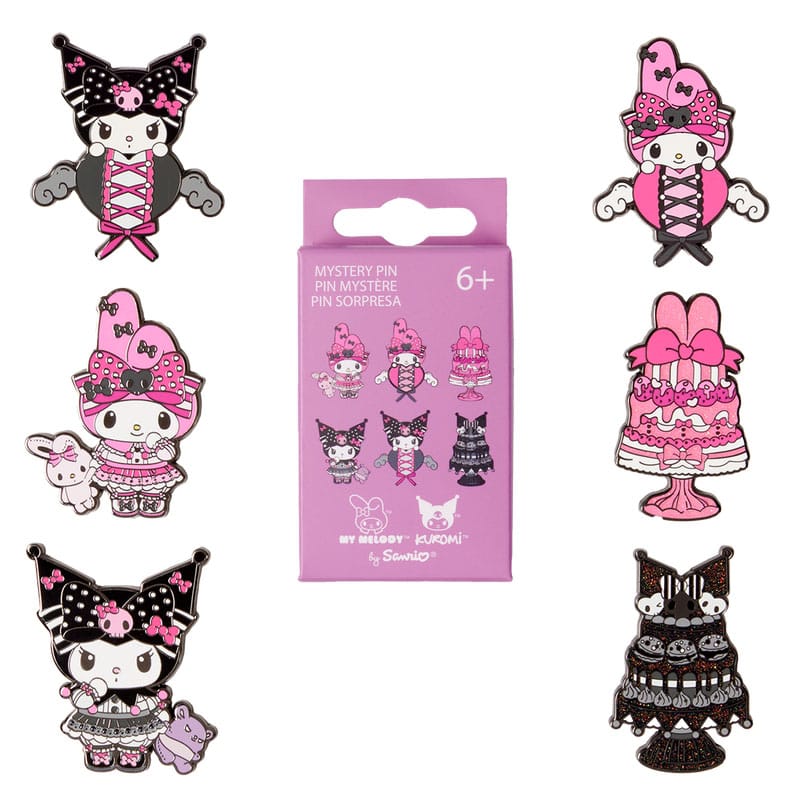 Paramount by Loungefly Emaljpins Blind Box My Melody och Kuromi Rosa och Svart Sortiment (12) Loungefly