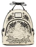 Alice in Wonderland broderad blommig mini-ryggsäck
