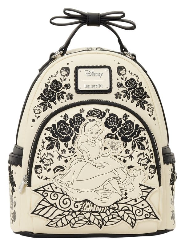 Alice in Wonderland broderad blommig mini-ryggsäck