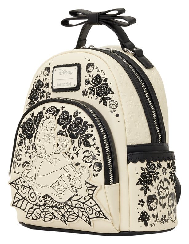 Alice in Wonderland broderad blommig mini-ryggsäck
