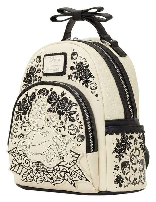 Alice in Wonderland broderad blommig mini-ryggsäck