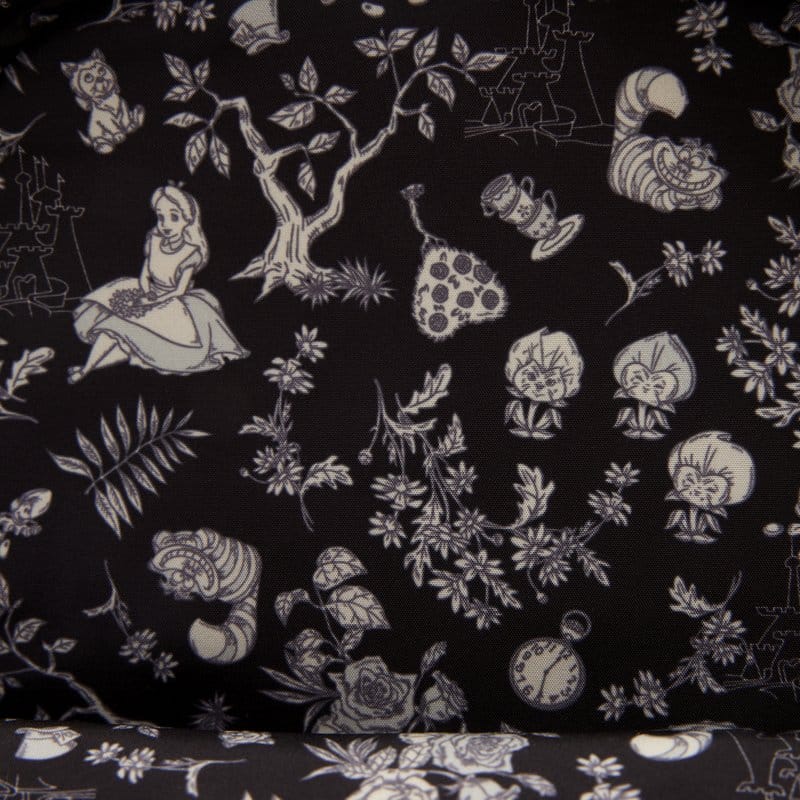 Alice in Wonderland broderad blommig mini-ryggsäck