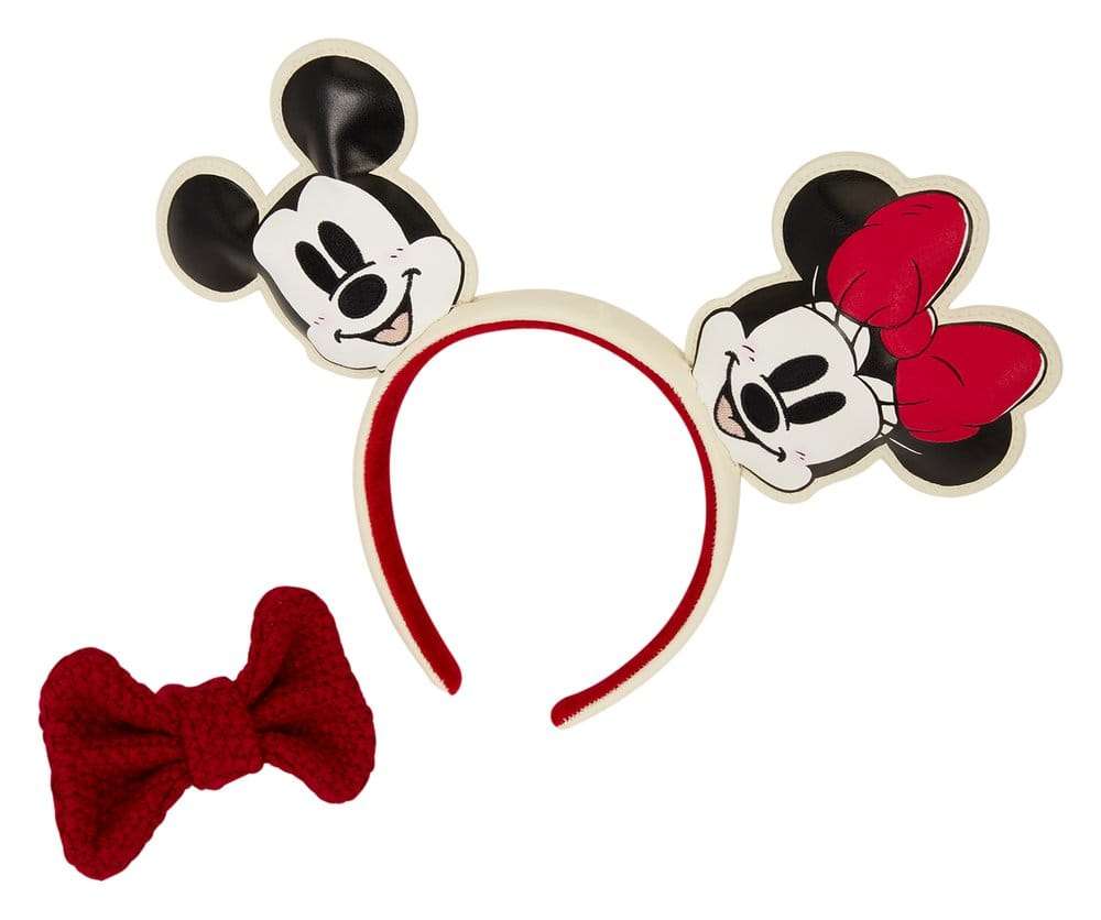 Mickey & Minnie by Loungefly Ears Headband Knit Bow