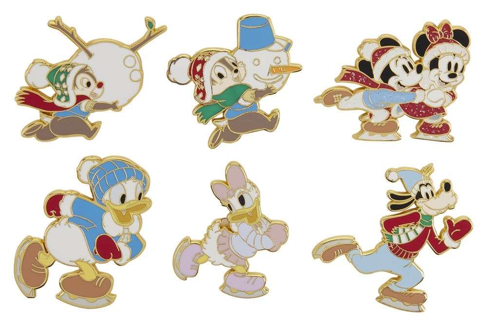 Mickey & Friends by Loungefly Enamel Pins Winter Activities Blind Display (12)