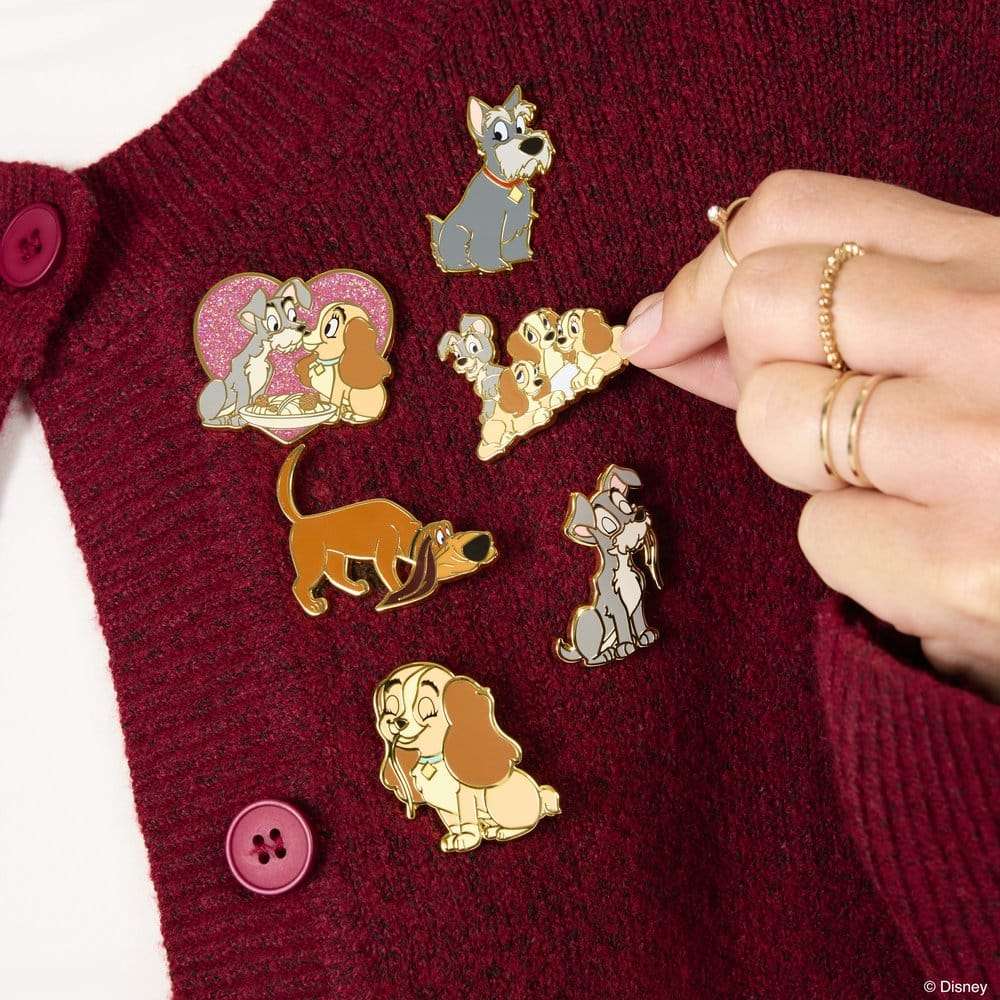 Disney by Loungefly Enamel Pins Lady and the Tramp Blind Display (12)