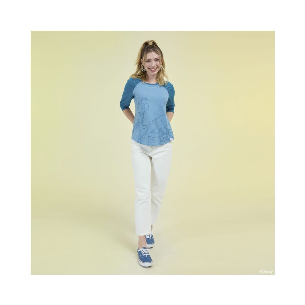 Pinocchio by Loungefly Tee T-Shirt Unisex Blue Fairy Shirred Raglan Size L Loungefly