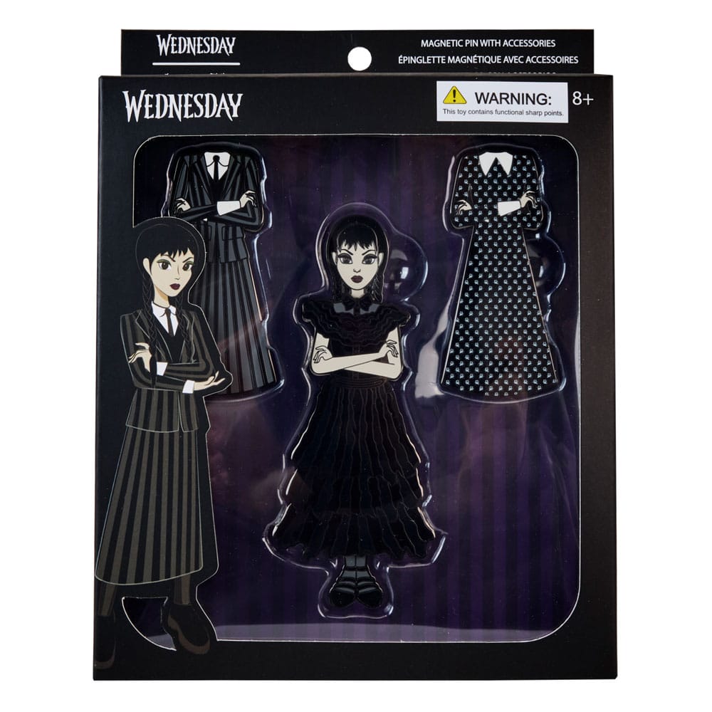 Wednesday by Loungefly Emaljpins 4-set Wednesday Addams Pappersdocka 3 cm Loungefly
