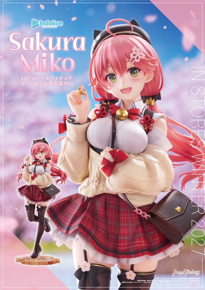 Hololive Production PVC-figur 1/7 Sakura Miko: Date Style - Casual Outfit Ver. 24 cm