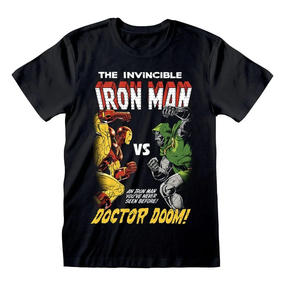 Marvel T-Shirt Iron Man vs Doom - Kvalitets T-Shirt i 100% Bomull Heroes Inc