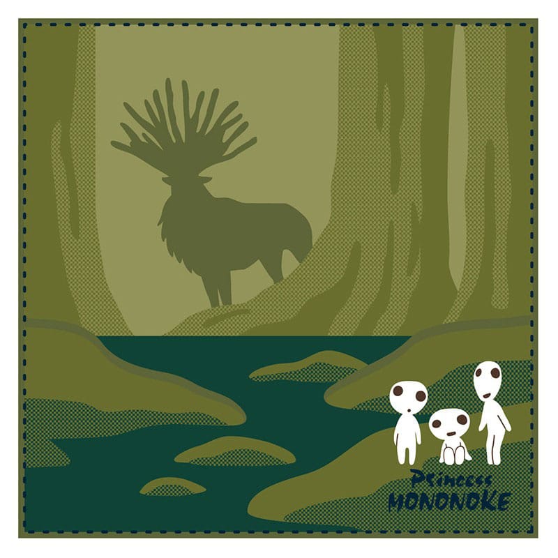 Studio Ghibli Mini Handduk – Princess Mononoke, Skuggan av Gudomlig Hjort 25 x 25 cm Marushin