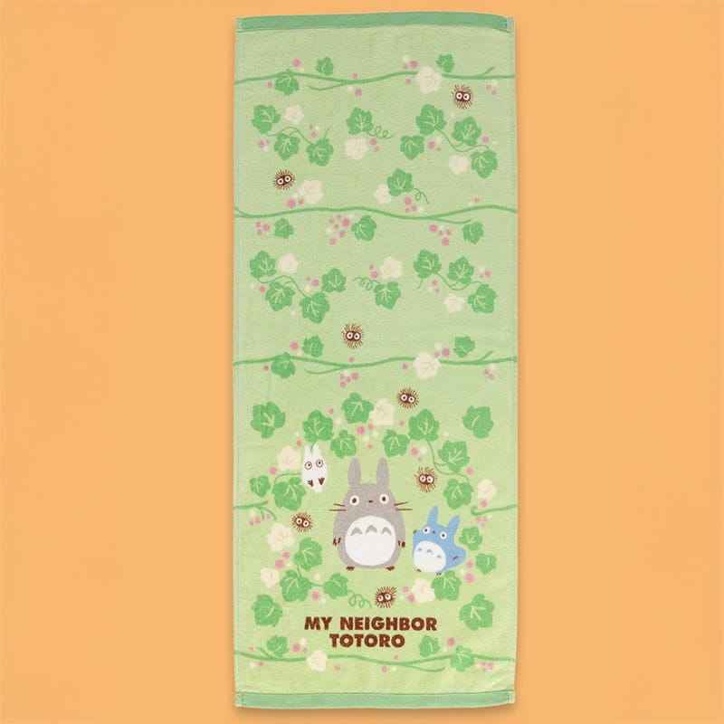 Min Granne Totoro Natsu Handduk Totoro Grönt Löv 34 x 80 cm