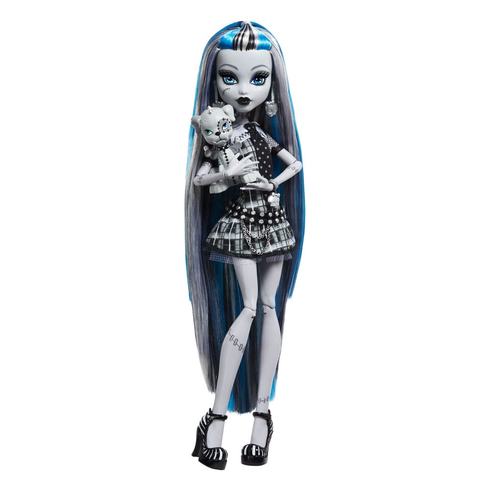 Monster High Reel Drama Doll Frankie Stein i svart och vitt Mattel