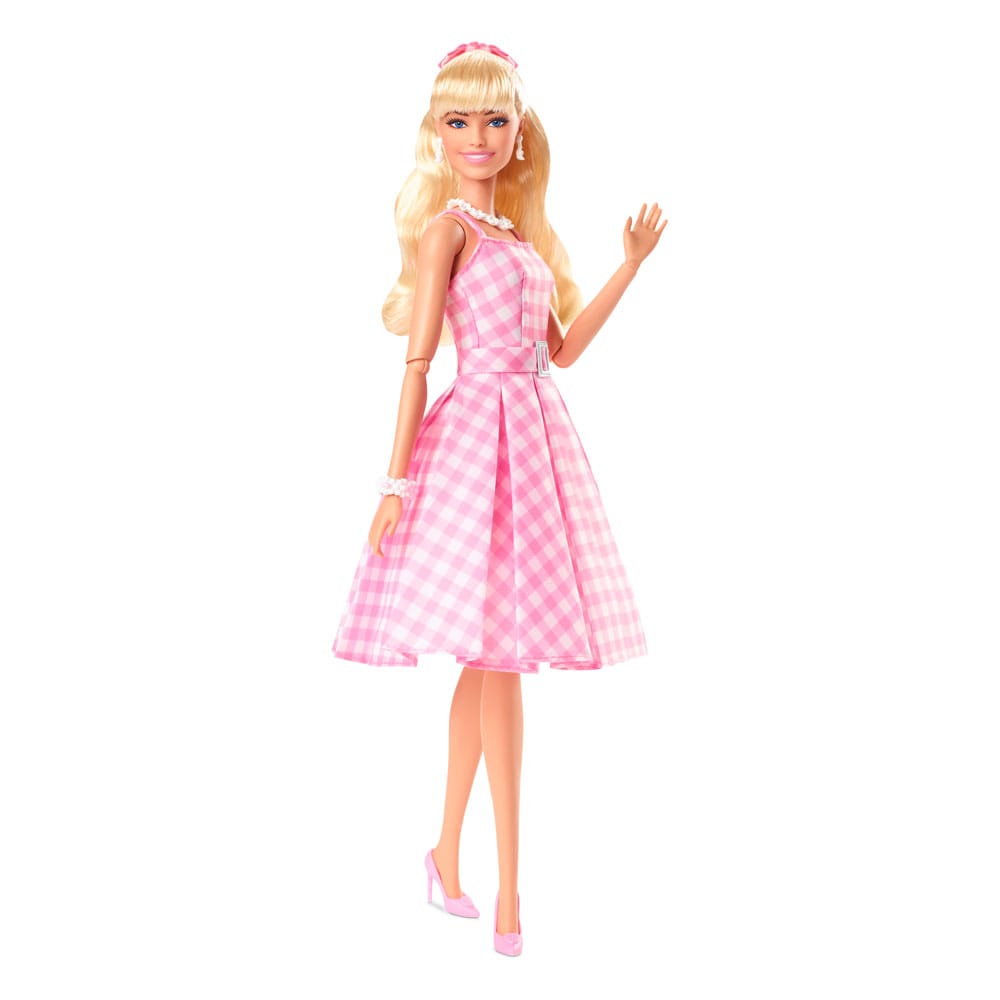 Barbie Film Docka i Rosa Gingham Klänning Mattel
