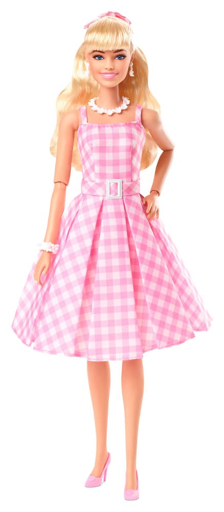 Barbie Film Docka i Rosa Gingham Klänning Mattel