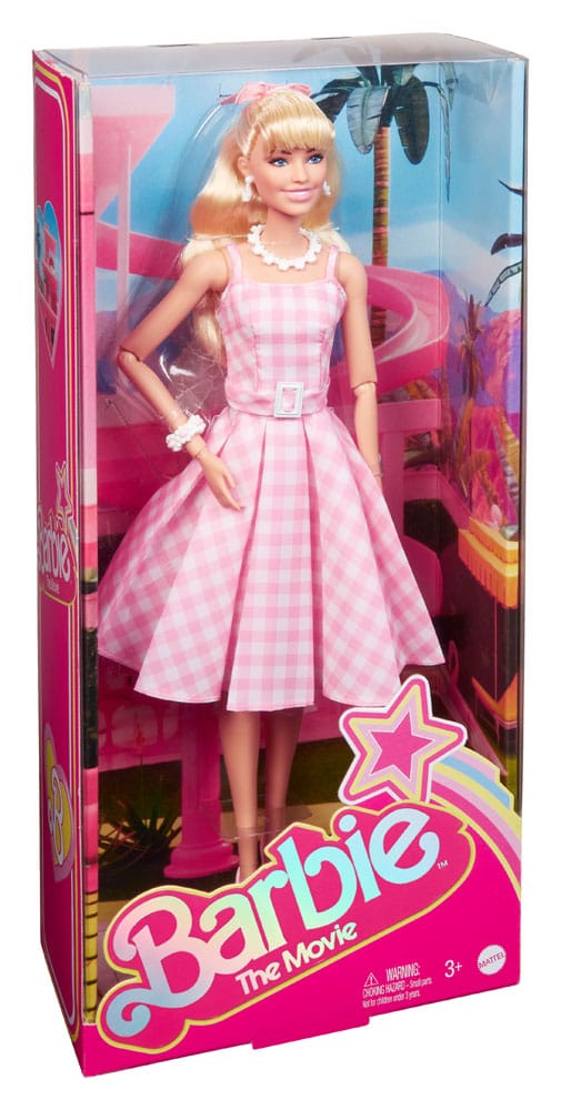 Barbie Film Docka i Rosa Gingham Klänning Mattel