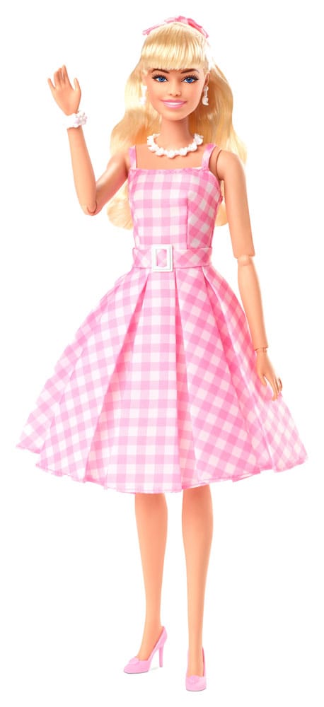 Barbie Film Docka i Rosa Gingham Klänning Mattel