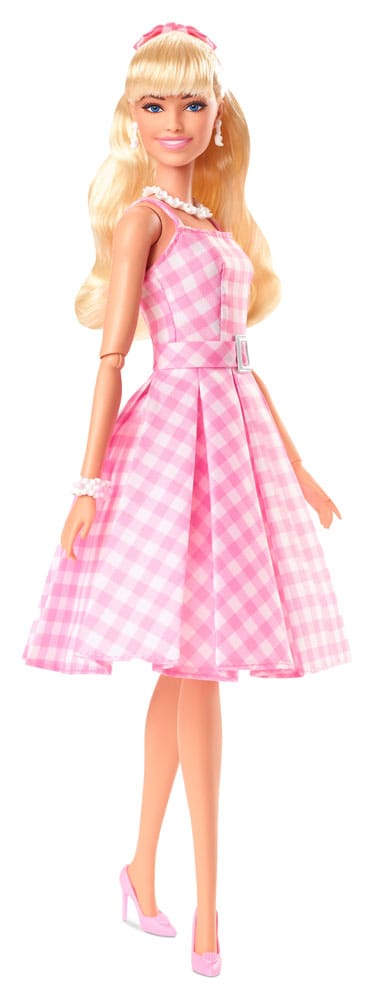 Barbie Film Docka i Rosa Gingham Klänning Mattel