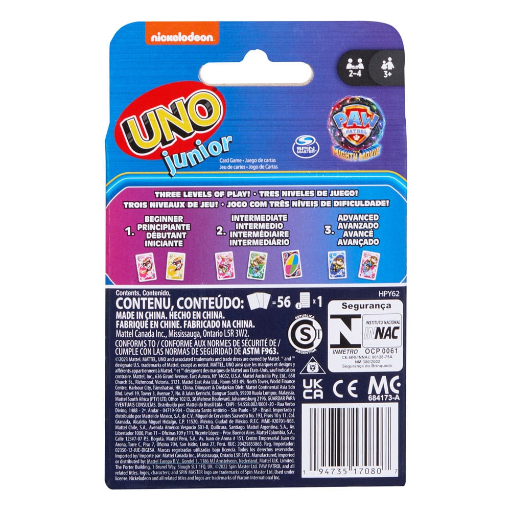 PAW Patrol: The Mighty Movie UNO Junior Kortspel Mattel