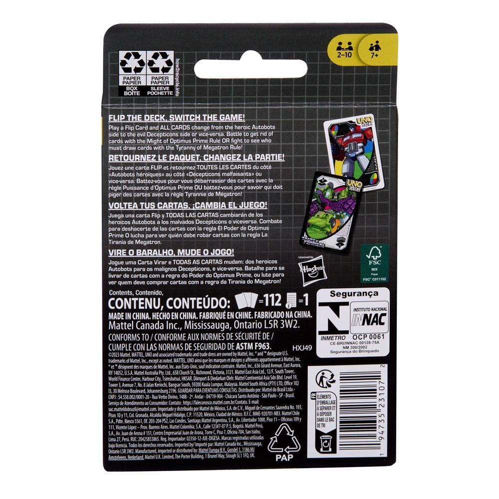 Transformers UNO Flip! Kortspel Mattel