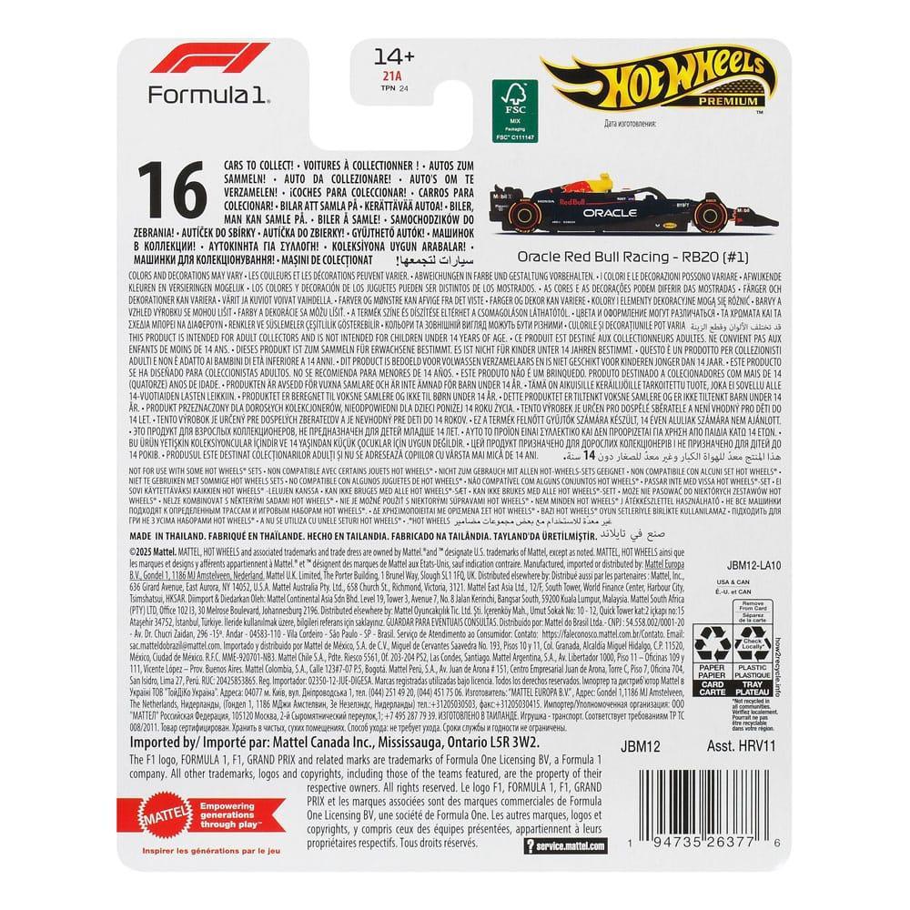 Formula 1 Hot Wheels Premium Diecast Fordon 1/64 Oracle Red Bull Racing RB20 (#1) (Max Verstappen 2024) - Nerdbutiken