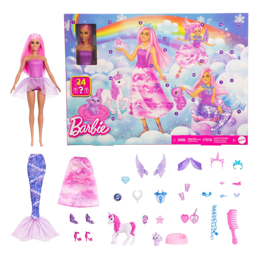 Barbie Adventskalender med Docka och Tillbehör Mattel
