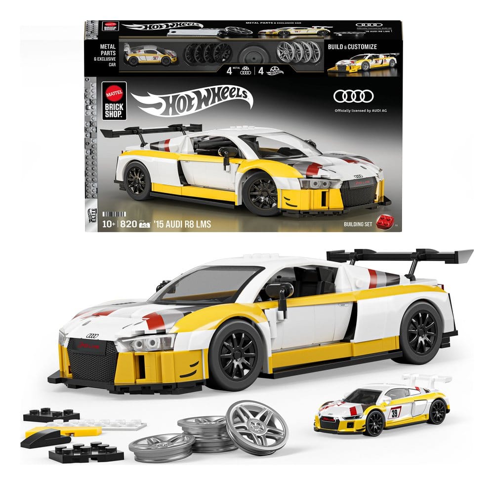 Hot Wheels Elite Mattel Brick Shop Construction Kit 1/16 '15 Audi R8 LMS