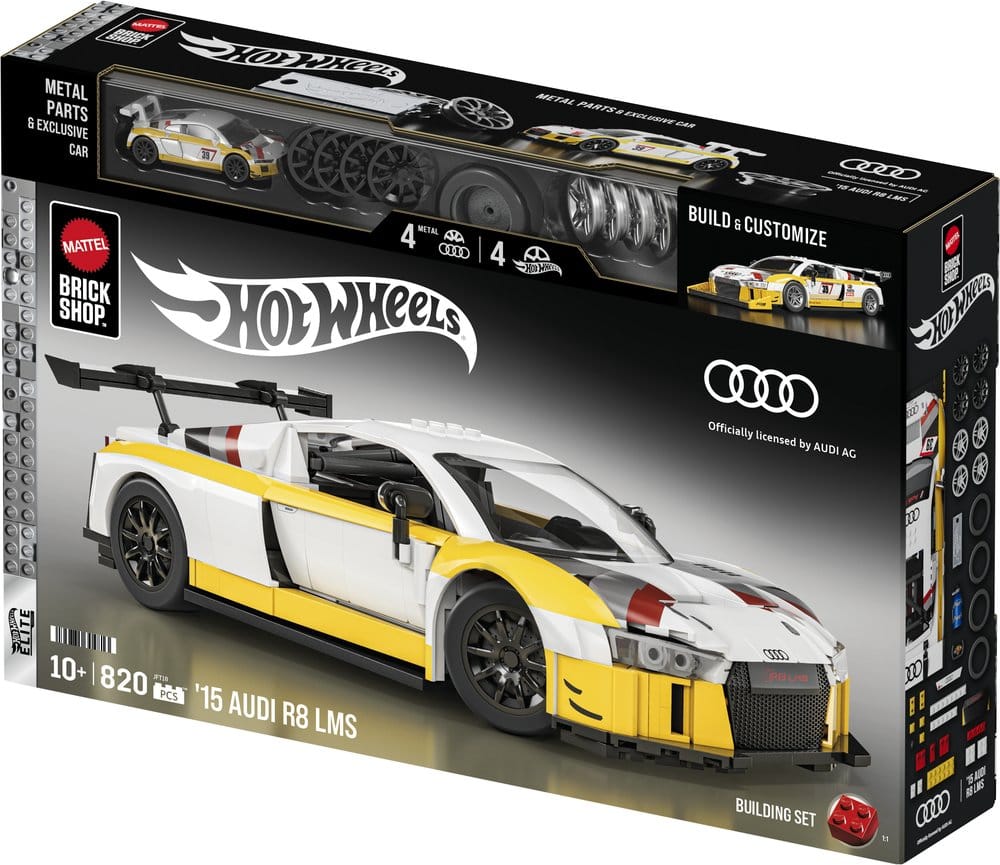 Hot Wheels Elite Mattel Brick Shop Construction Kit 1/16 '15 Audi R8 LMS