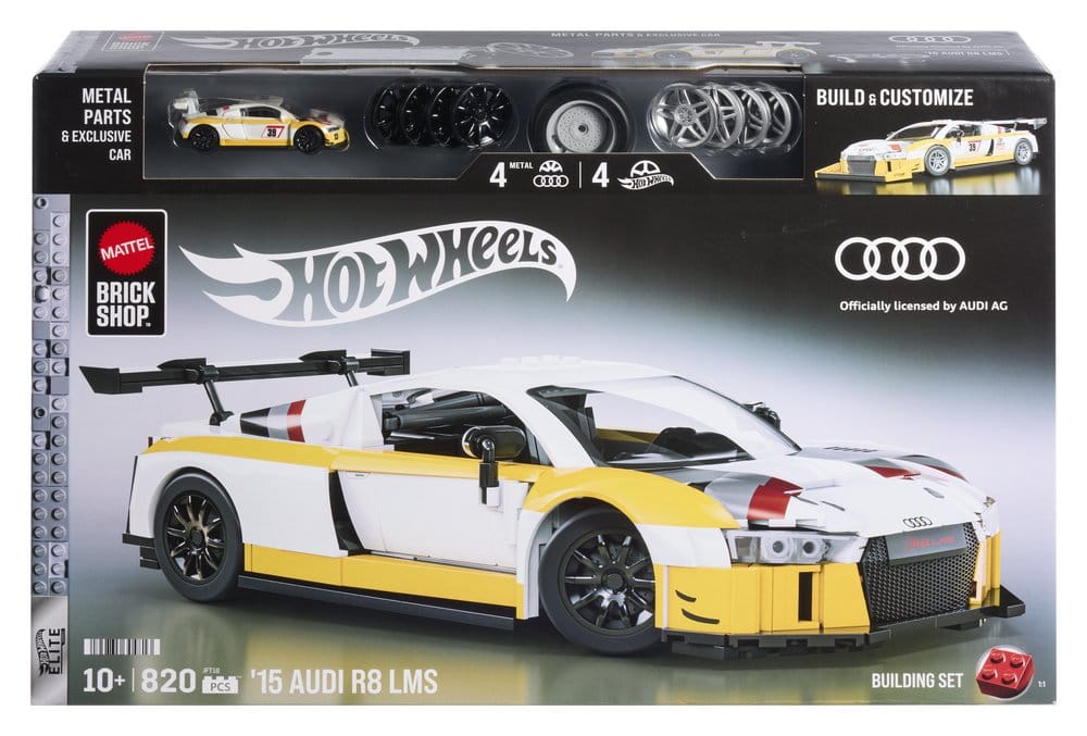 Hot Wheels Elite Mattel Brick Shop Construction Kit 1/16 '15 Audi R8 LMS