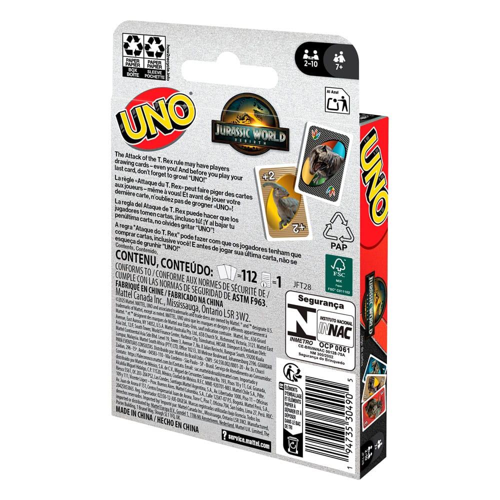 Jurassic World Rebirth UNO Kortspel Mattel