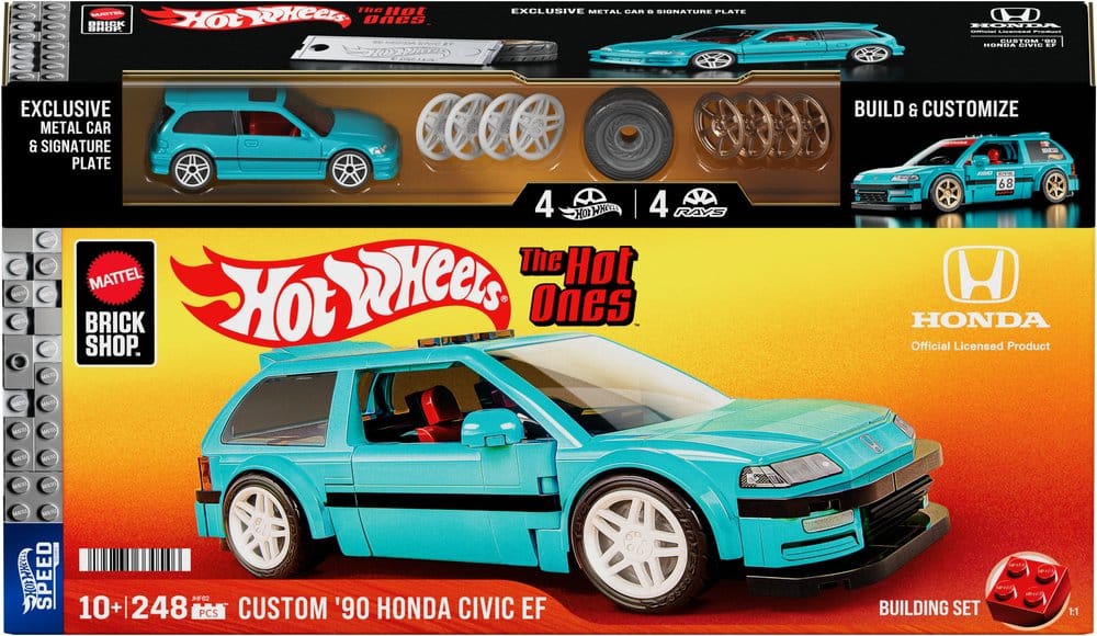 Hot Wheels Speed Series Mattel Brick Shop Byggsats 1/32 Anpassad ’90 Honda Civic EF