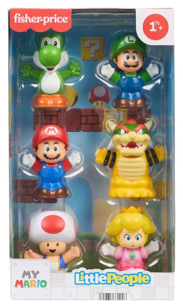 Min Mario Little People Samlar Mini Figur 6-Pack 7 cm