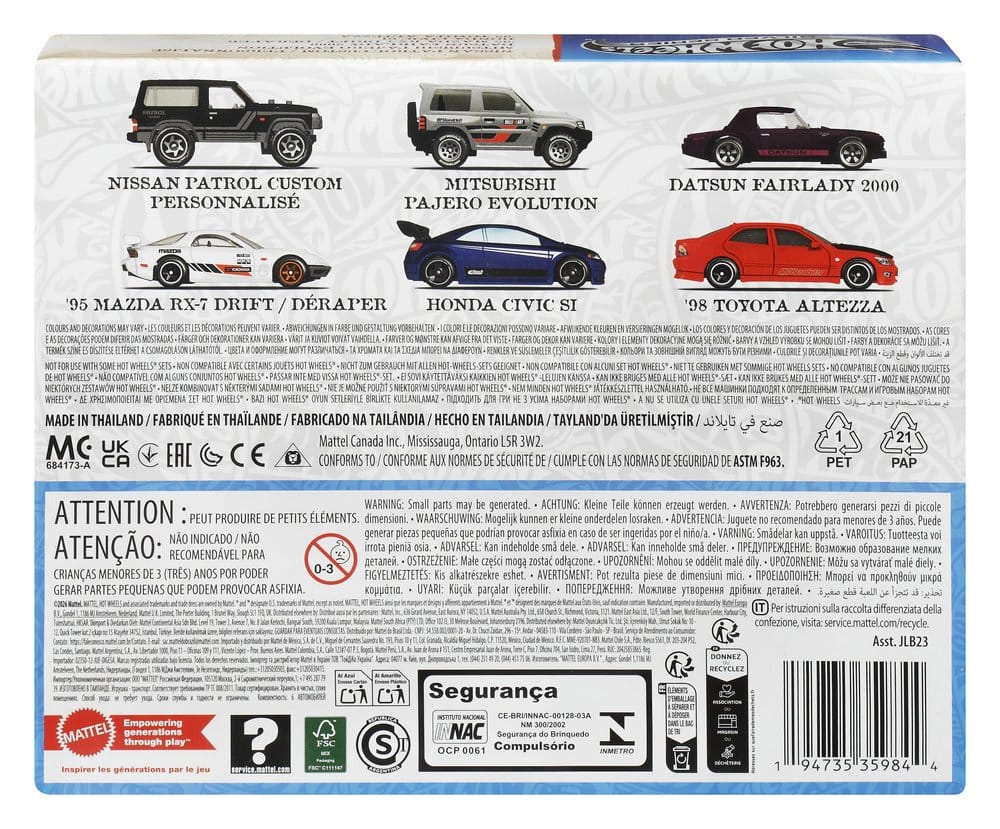 Hot Wheels Silver Series 6-Pack Die-Cast Vehicles 1/64 Gator In Japan