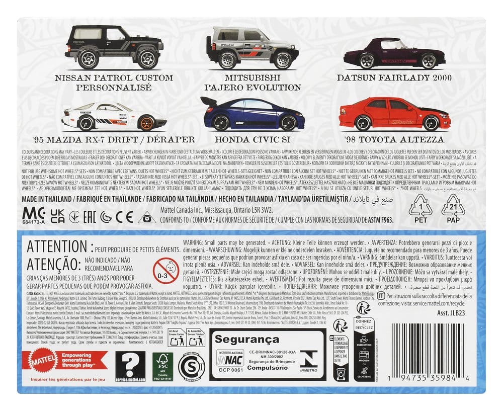 Hot Wheels Silver Series 6-Pack Die-Cast Vehicles 1/64 Gator In Japan