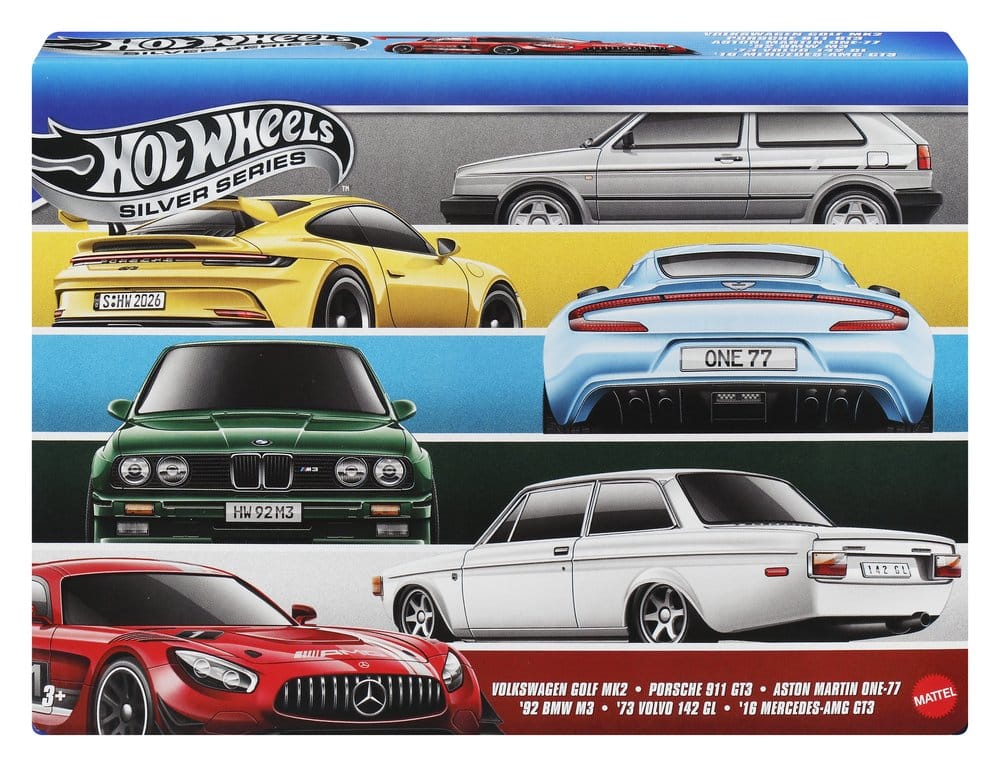 Hot Wheels Silver Series Steel Model Vehicles 6-Pack 1/64 Euro Style