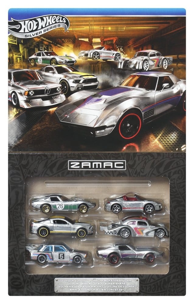 Hot Wheels Silver Series Die-Cast 6-Pack 1/64 ZAMAC Vehicles