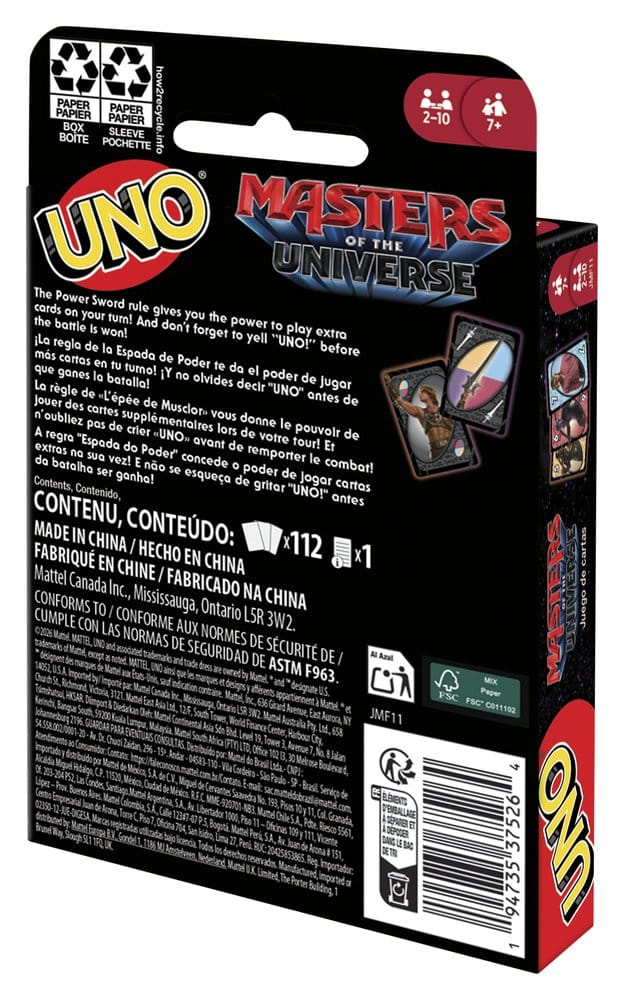 Masters of the Universe 2026 Film UNO Kortspel