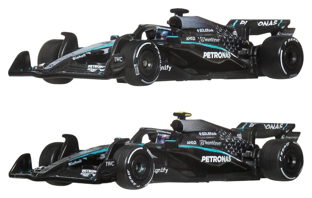 Formula 1 Hot Wheels Premium Die-Cast Fordon 2-Paket i Skala 1:64 Team Mercedes-AMG PETRONAS