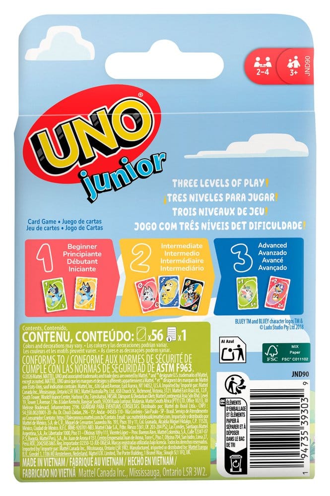Bluey UNO Junior Kortspel