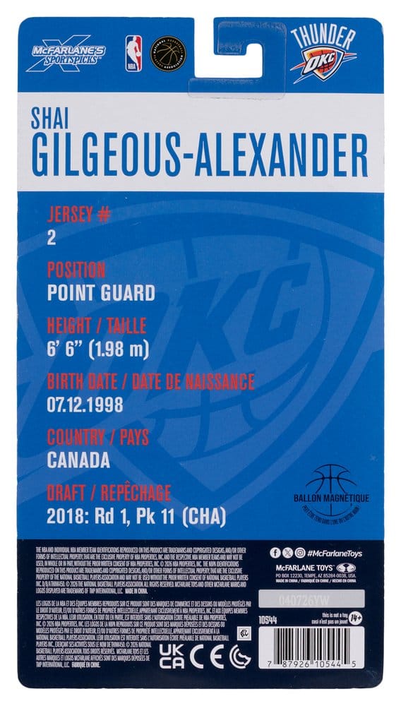NBA SportsPicks Action Figure Shai Gilgeous-Alexander (Oklahoma City Thunder) 16 cm