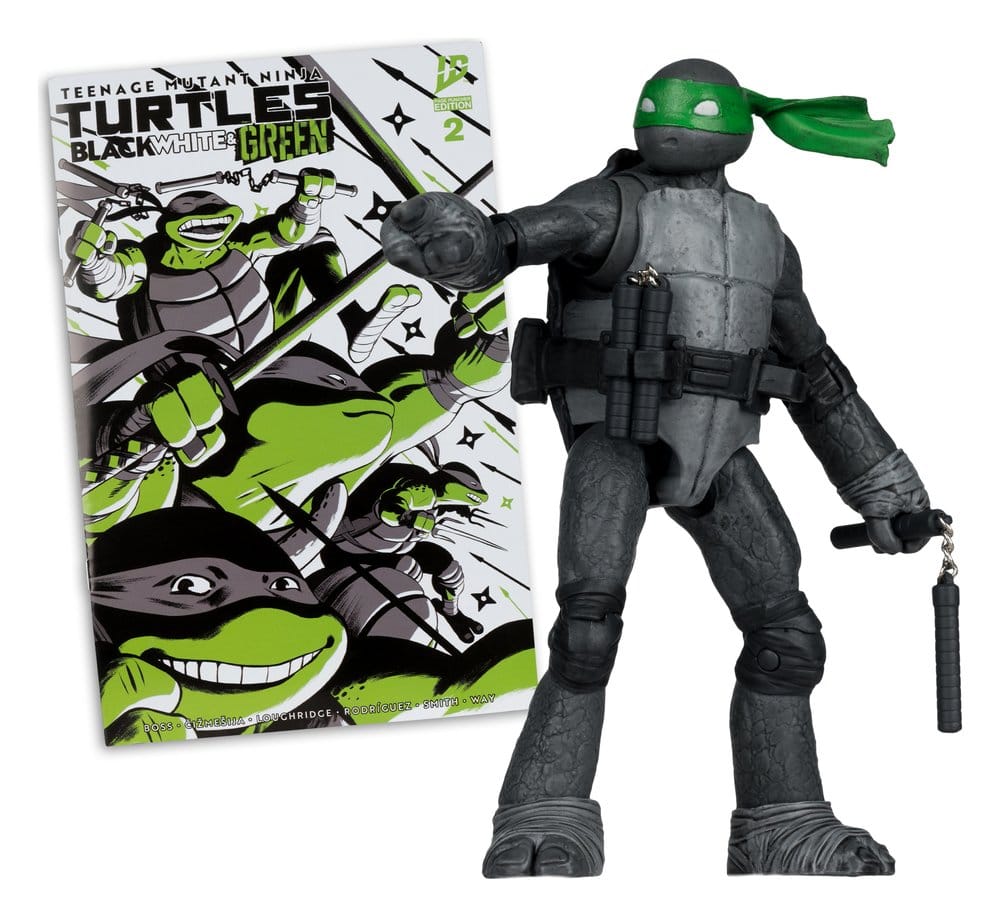 Teenage Mutant Ninja Turtles Page Punchers Action Figur Michelangelo (Black White & Green) (Red Platinum Edition) 13 cm