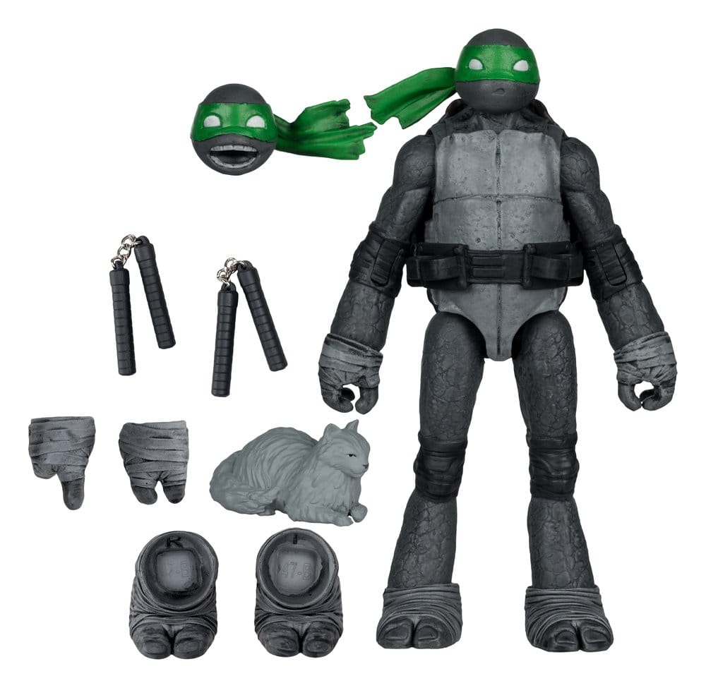Teenage Mutant Ninja Turtles Page Punchers Actionfigur Michelangelo (Svart Vitt & Grön) (Röd Platinum Edition) 13 cm