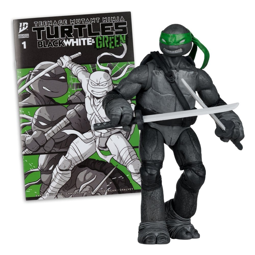 Teenage Mutant Ninja Turtles Page Punchers Action Figur Leonardo (Black White & Green) (Red Platinum Edition) 13 cm