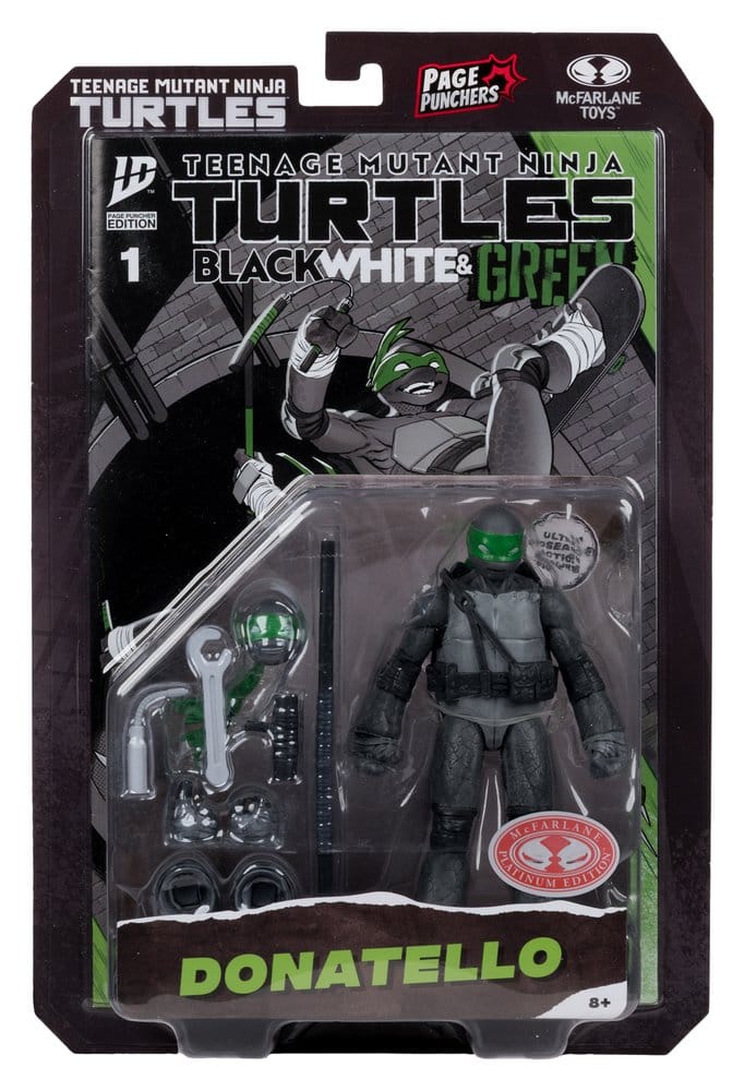 Teenage Mutant Ninja Turtles Page Punchers Action Figur Donatello (Black White & Green ) (Red Platinum Edition) 13 cm