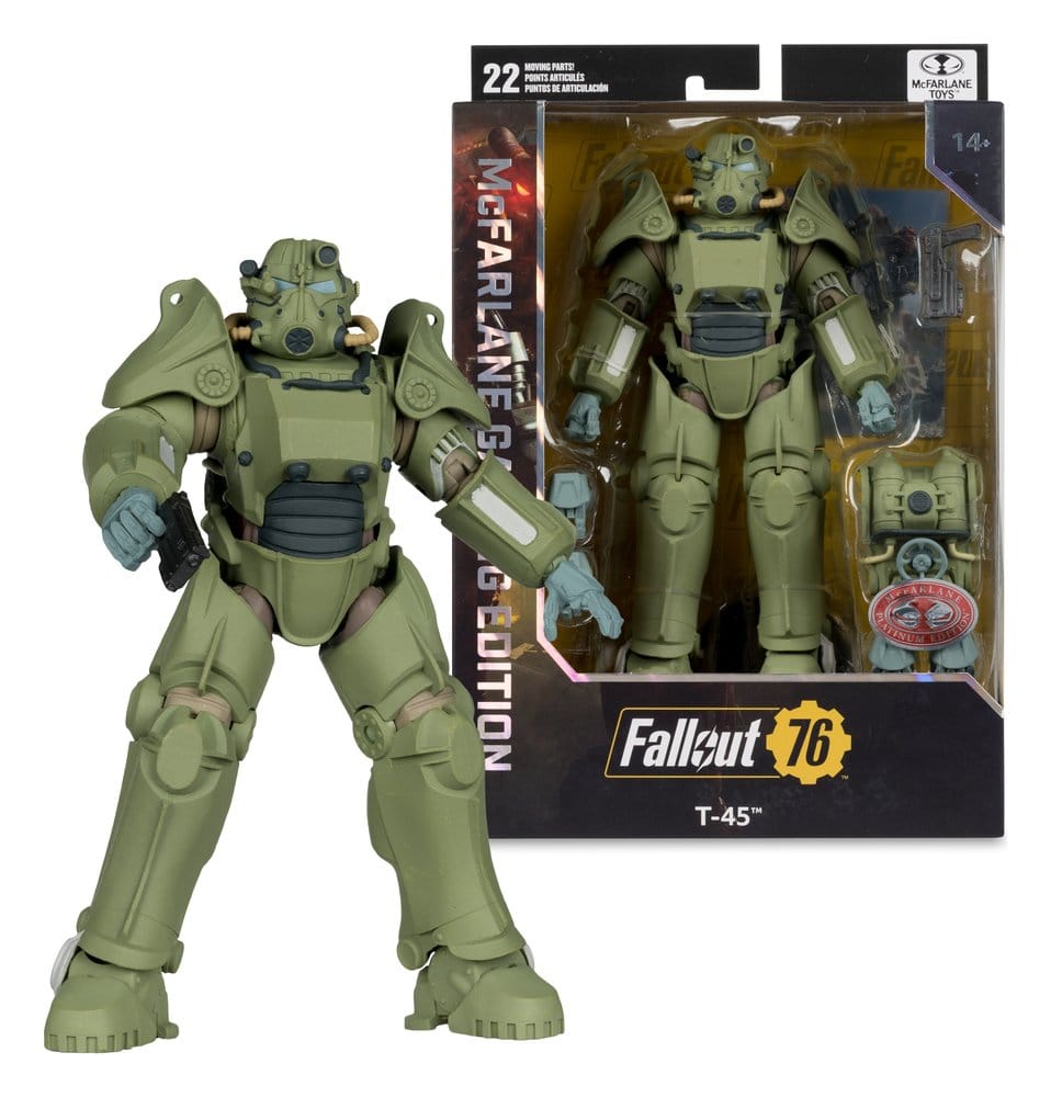Fallout 76 Gaming Edition actionfigur T-45 Military Armor (Red Platinum Edition) 20 cm