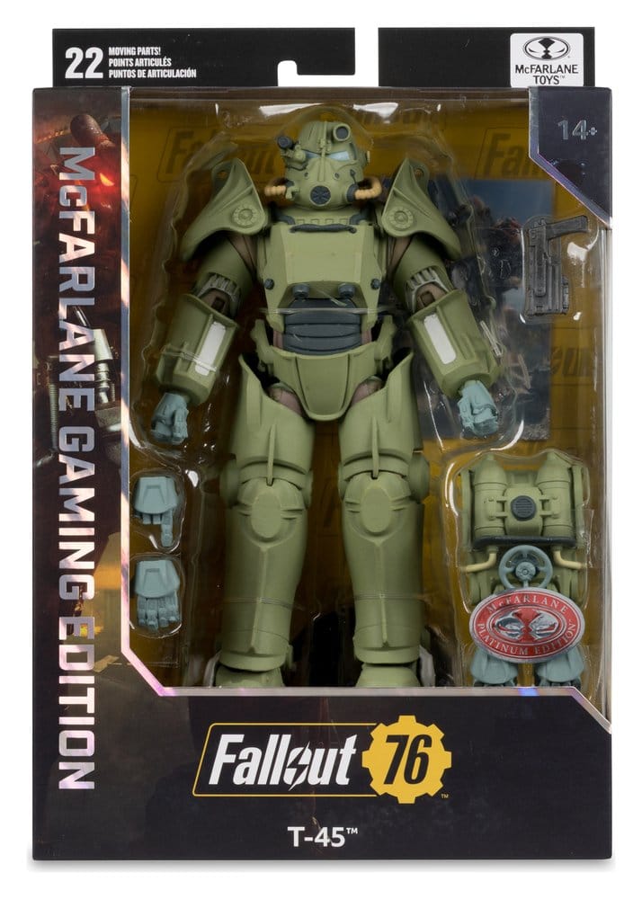 Fallout 76 Gaming Edition actionfigur T-45 Military Armor (Red Platinum Edition) 20 cm