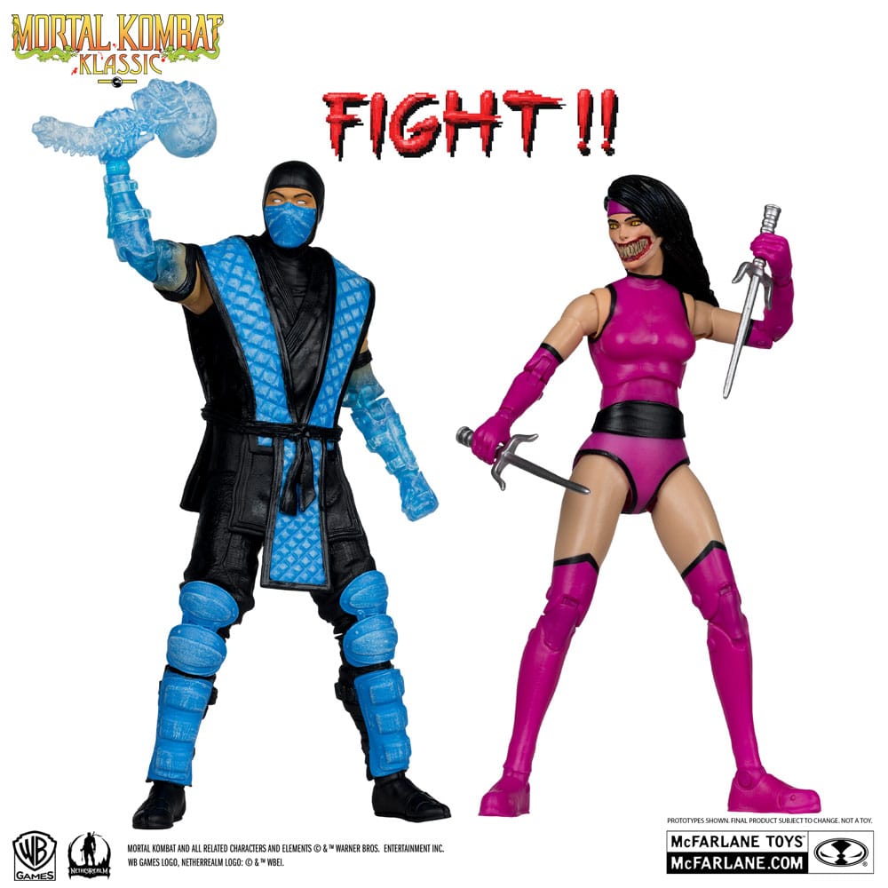 Mortal Kombat Action Figur 2-Pack Sub-Zero vs. Mileena (Klassiks) 18 cm