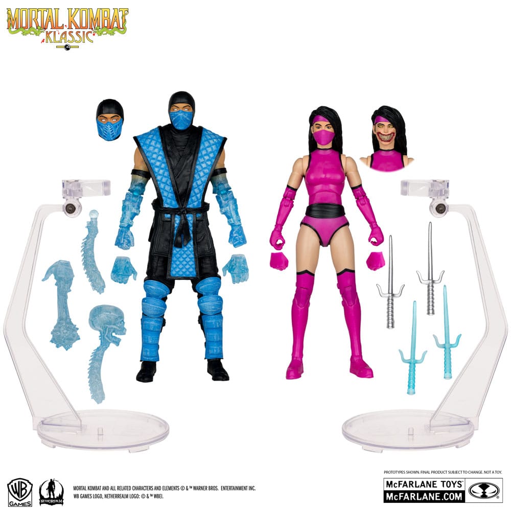 Mortal Kombat Actionfigur 2-Pack Sub-Zero vs. Mileena (Klassiks) 18 cm