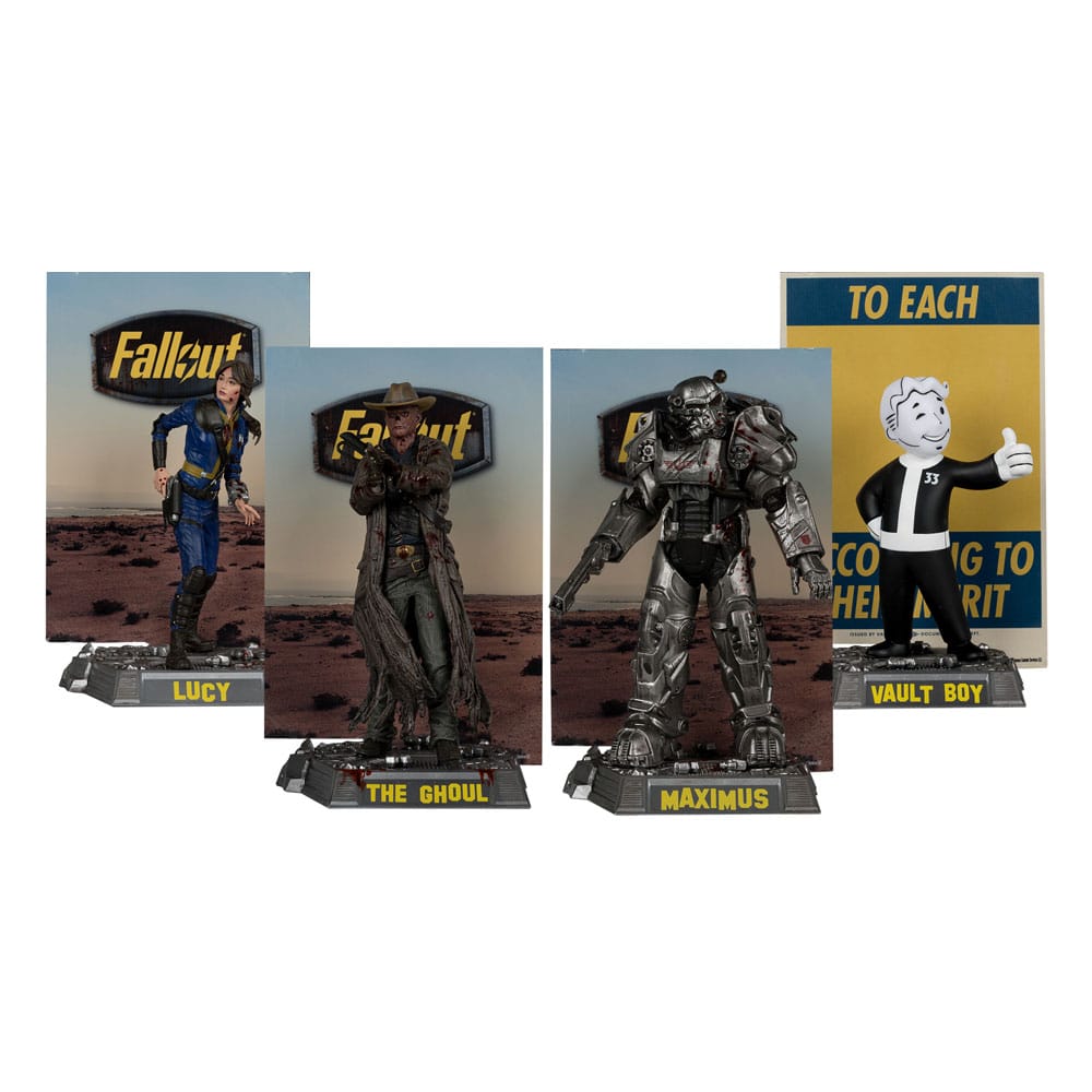 Fallout Movie Maniacs PVC Statue 4-Pack - Lucy, Maximus, The Ghoul & Vault Boy 15 cm McFarlane Toys