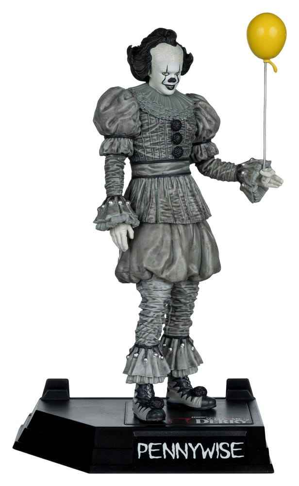 IT Welcome to Derry Movie Maniacs Figur Pennywise (Svart & Vit) 16 cm